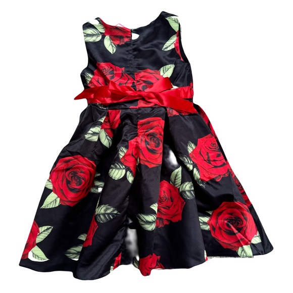 Black Dress with beautiful Red Roses - 6X - Picture 2 of 4